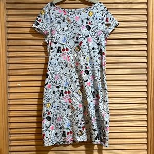 H&M Grey Multicolor cat and dog dress
